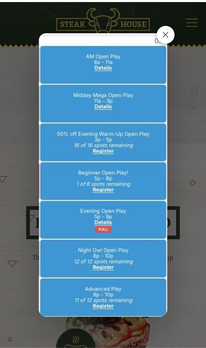 A daily schedule popup shown on a phone